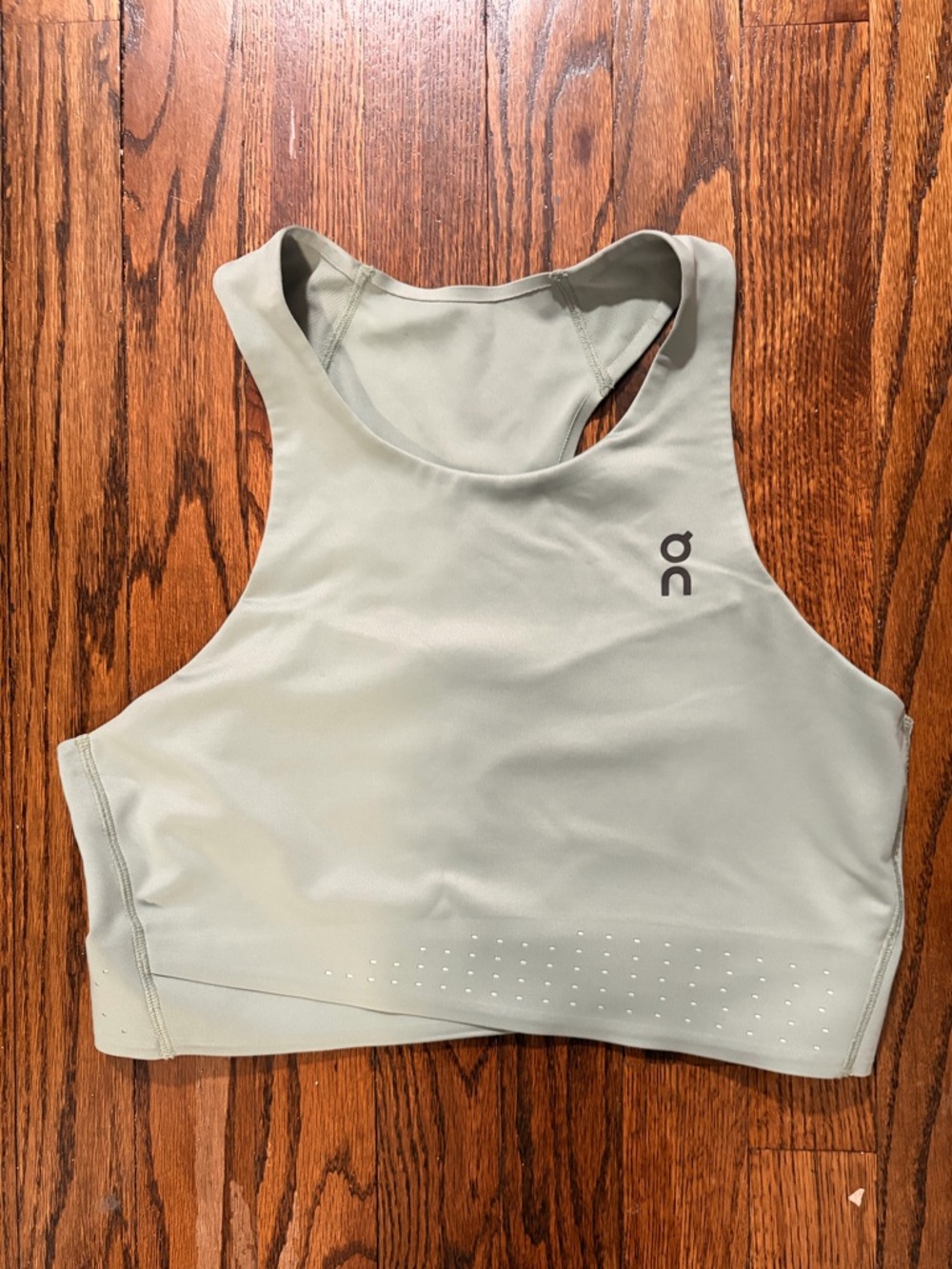 On Running Sage Green High-Neck Sports Bra Crop